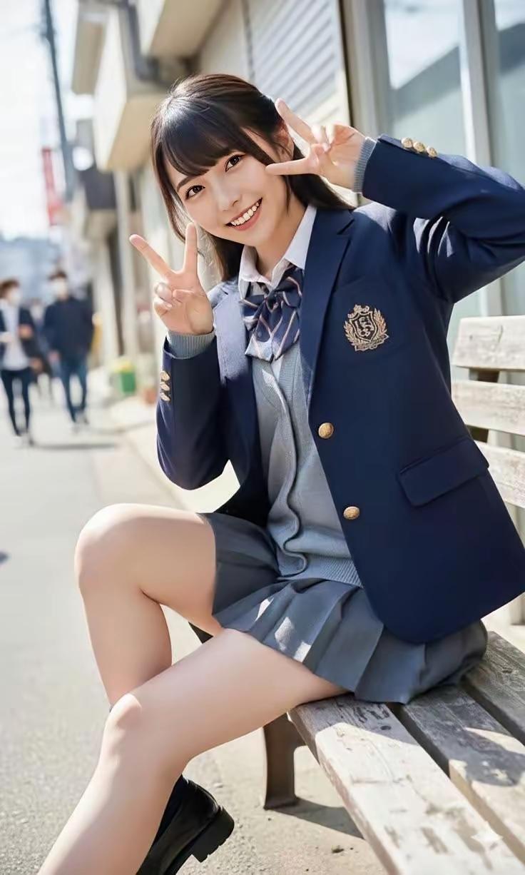 元气满满的校园少女，微笑比V，元气满满的一天！😊📚✨少女感笑容 少女感微笑女