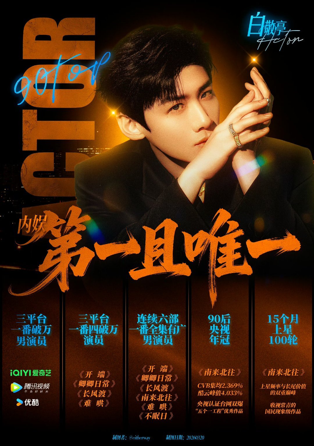 白敬亭包场章若楠冬去春来白敬亭体面人一起来期待这个90Top扛剧生未来会给我们带