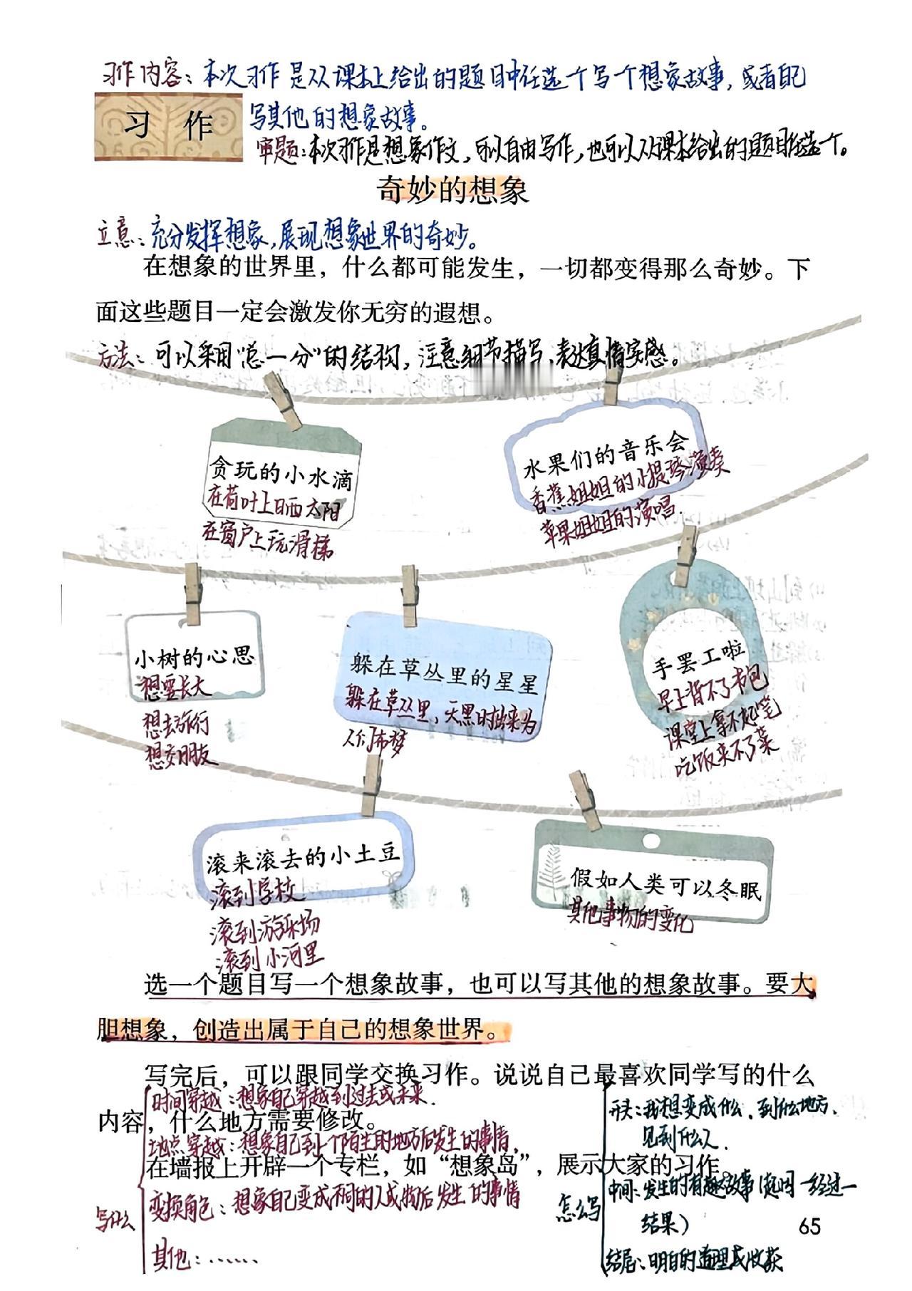 三年级下册语文，第五单元第《习作例文》课堂笔记，收藏备用三年级语文