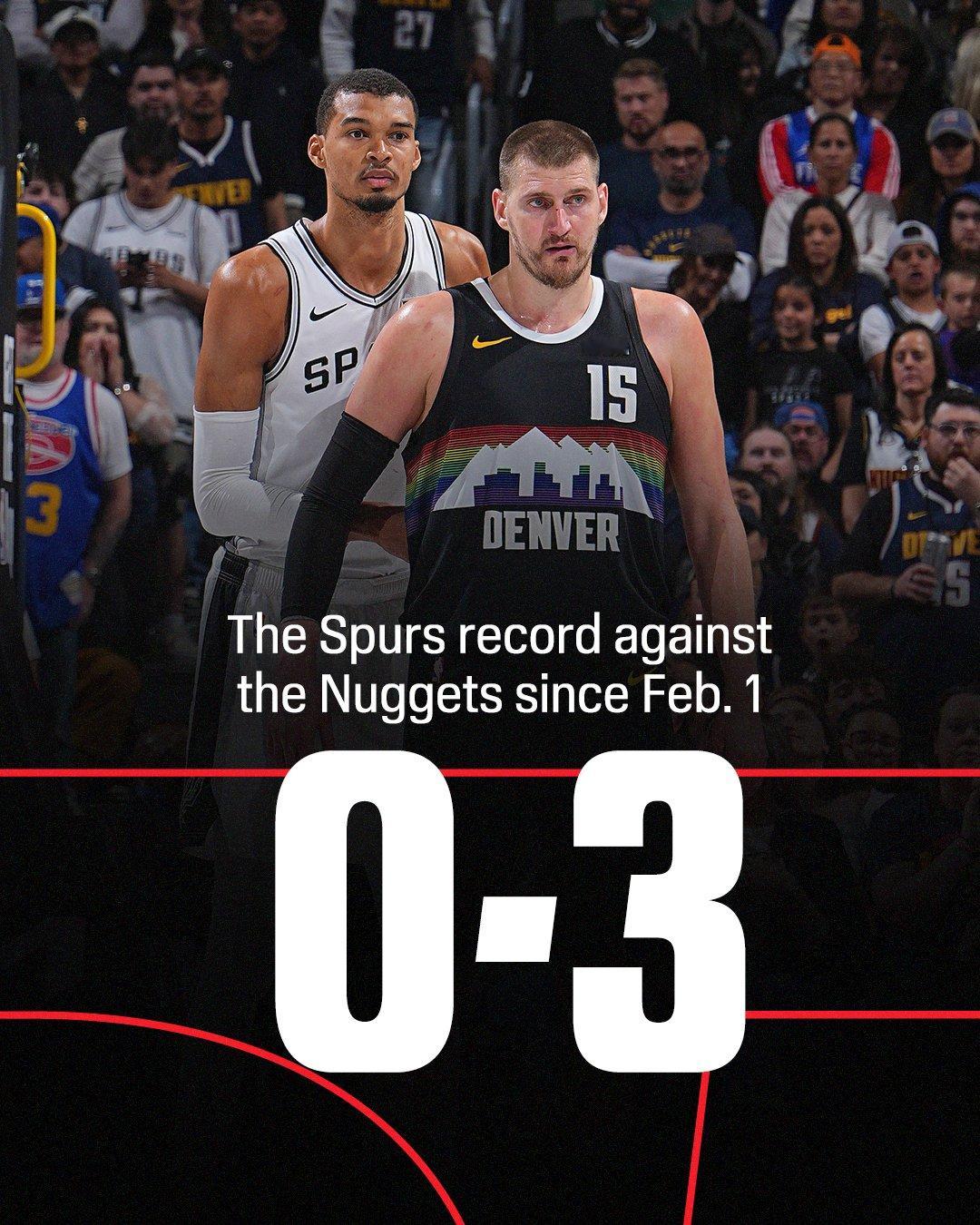 自从2月1日以来，马刺打出了30胜4负的战绩，NBA同期最佳。但是他们输的这4场