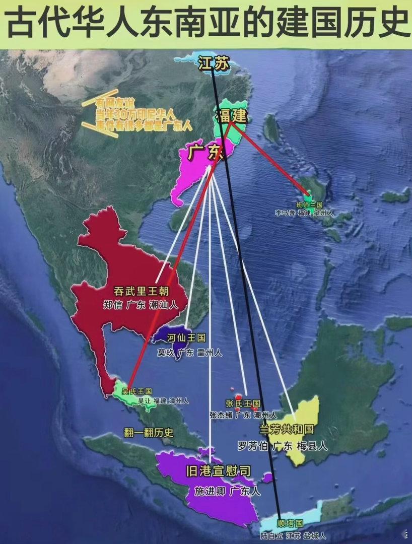古代华人曾在海外建立多个政权。以前东南沿海的普通老百姓，远渡南洋，在当地建立了自