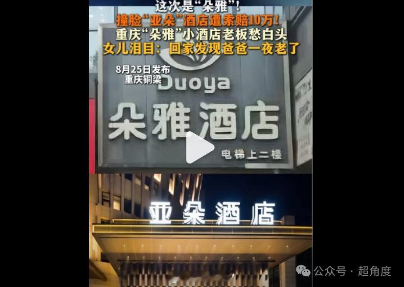 【亚朵起诉朵雅酒店商标侵权，索赔10万，朵雅老板一夜白头】大品牌起诉小商家商标侵