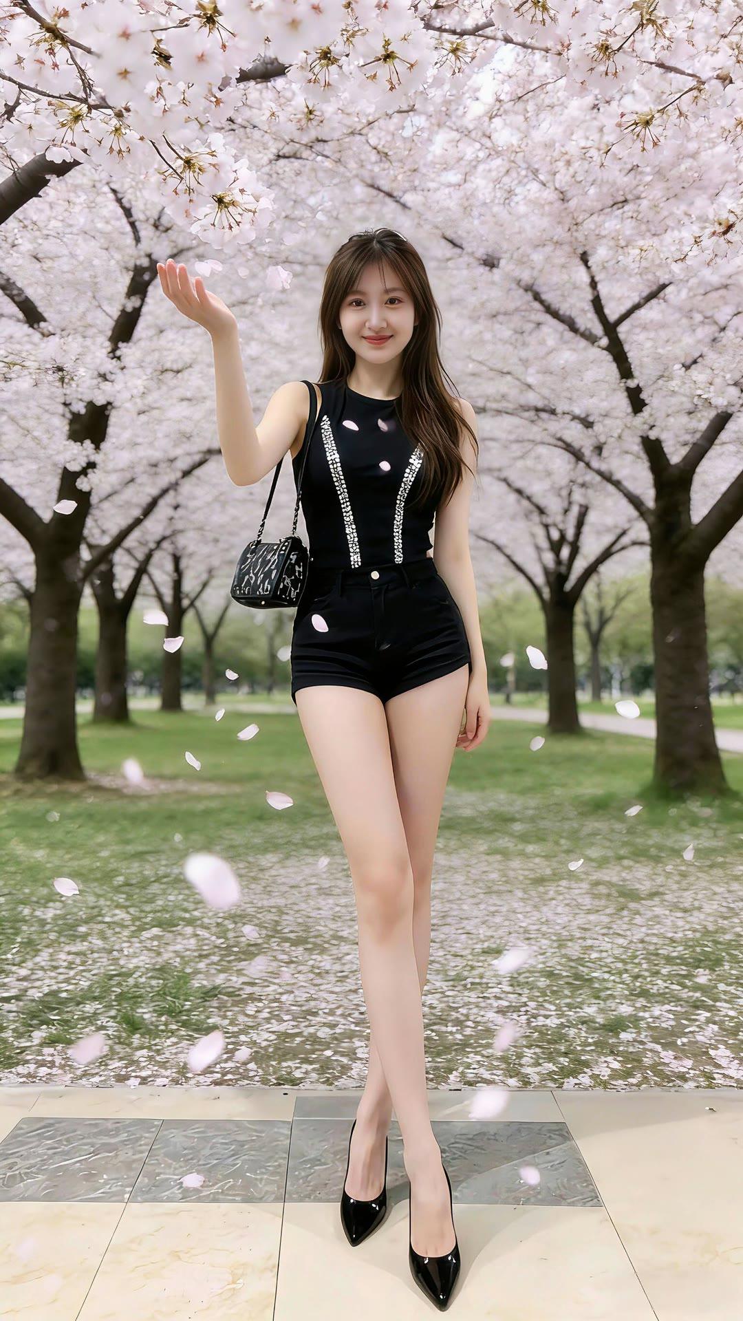 樱花树下，少女轻舞，春意盎然。🌸💃🌸