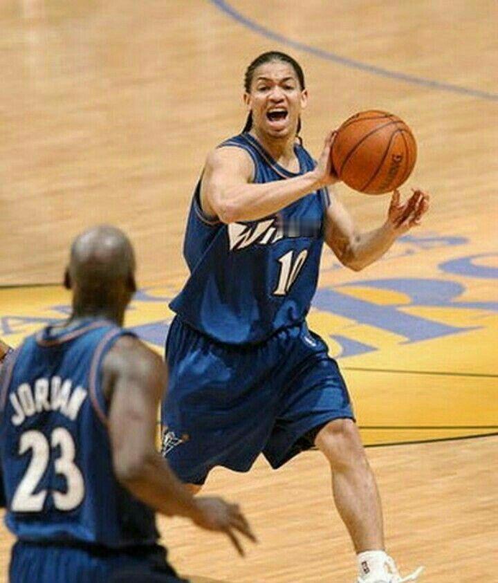 NBA老照片，此时在奇才队收集巨星碎片的泰伦卢&乔丹。我的观赛搭子 ​​​