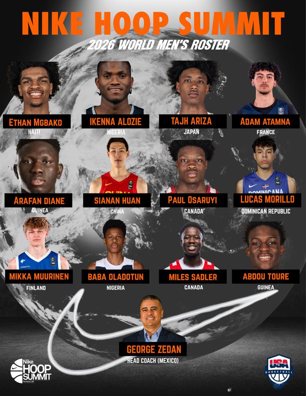2026耐克篮球峰会(Nike Hoop Summit)近日在美国波特兰举办，U