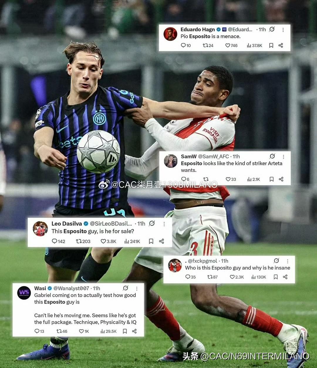 替补登场，全欧认识了皮奥！

他的名字皮奥'埃斯波西托，来自国际米兰足球俱乐部，