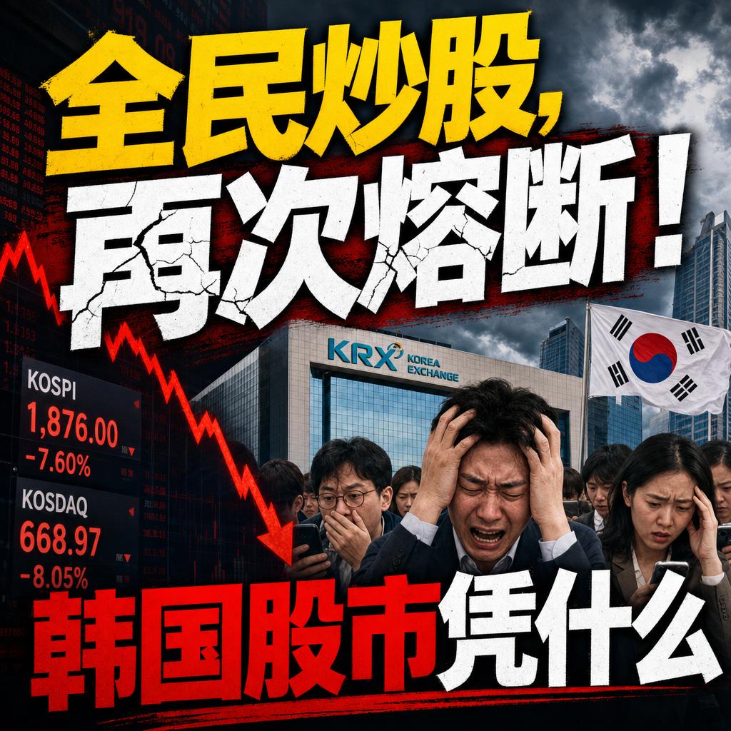 全民炒股，再次熔断！韩国股市凭什么
很多人觉得股市天天涨到熔断是大好事，闭眼买就