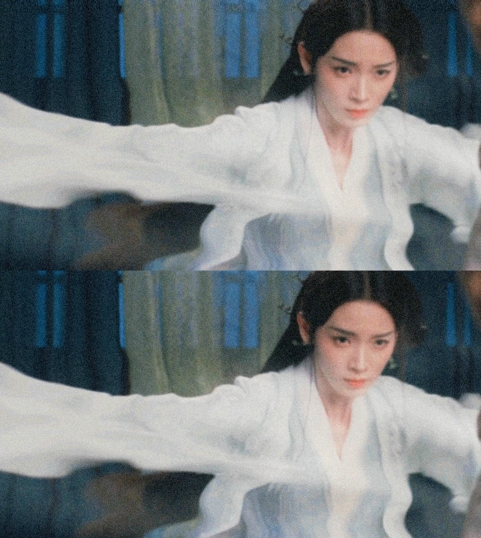 #陈瑶狐妖撑伞绝美镜头# 陈瑶每次出现都能刷新颜值上限，上次身穿战国袍撑伞回眸破