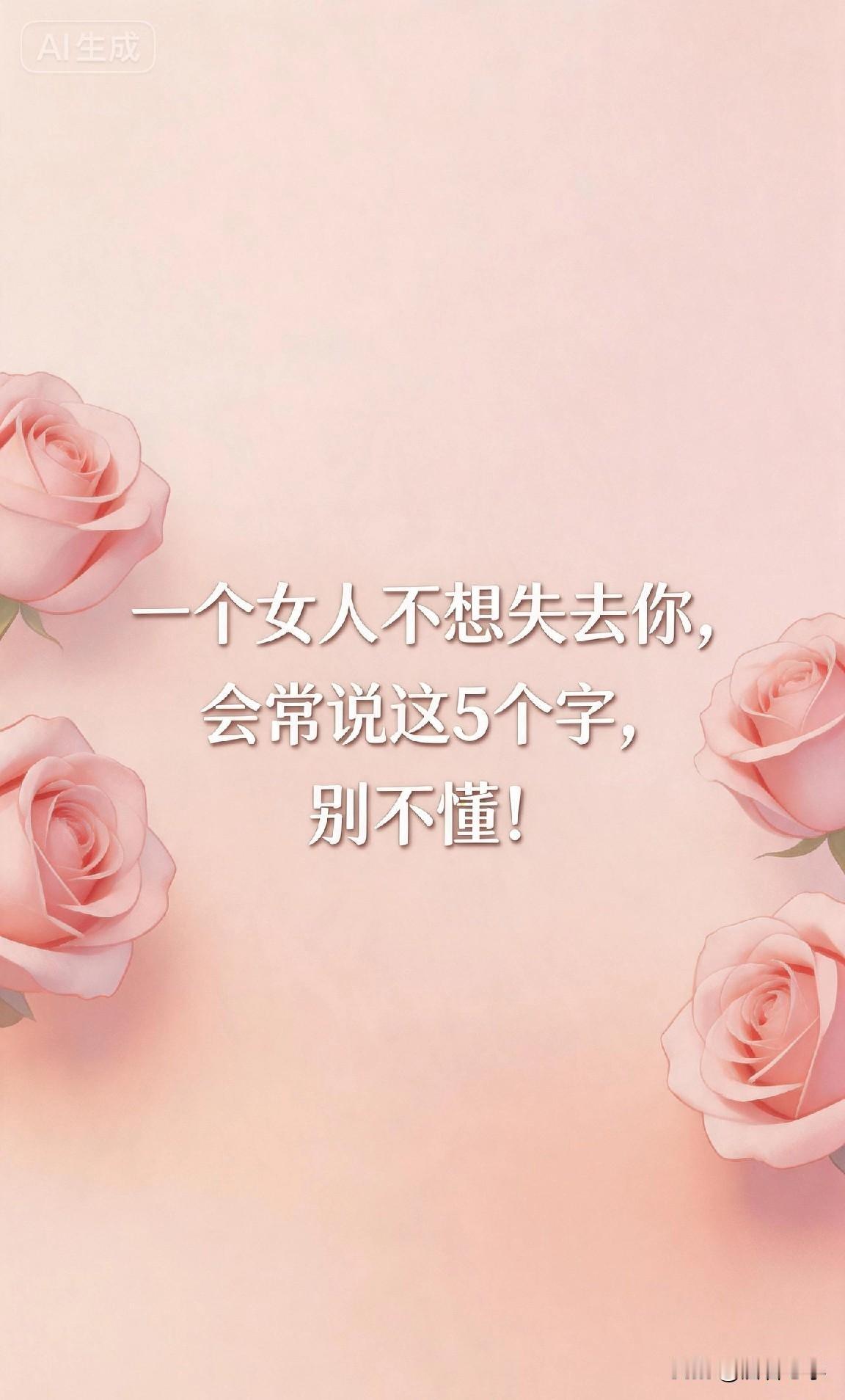 一个女人不想失去你，会常说这5个字，别不懂！

有人说，女人心海底针，她爱不爱你