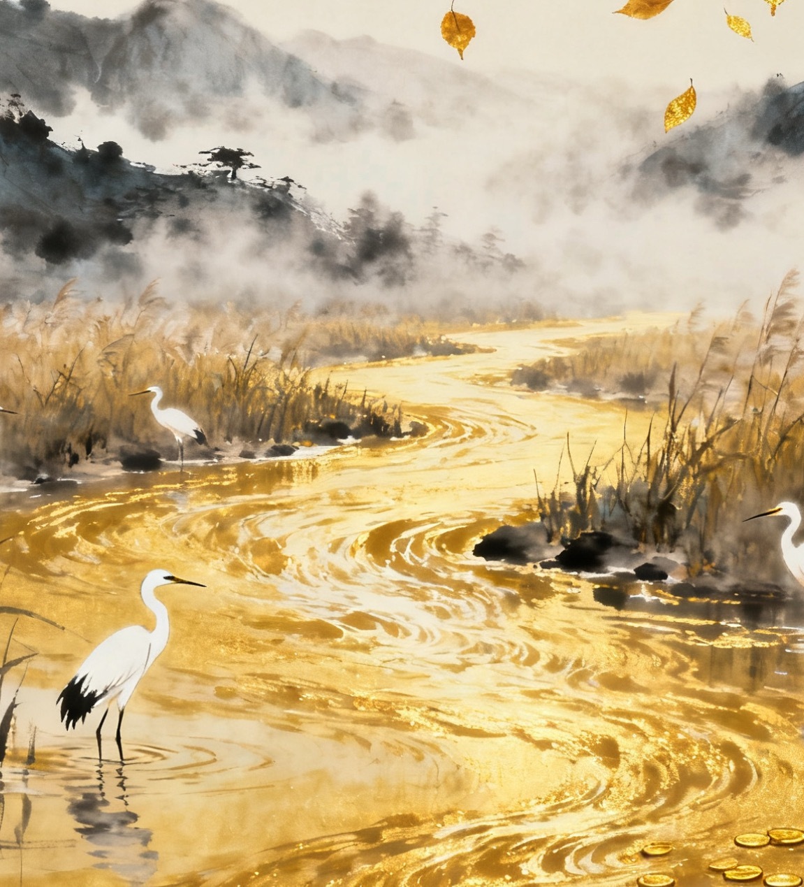 流水潺潺，金运潺潺～ 愿日子如溪淌金，财运顺势来，心愿皆如愿🙏 运势
