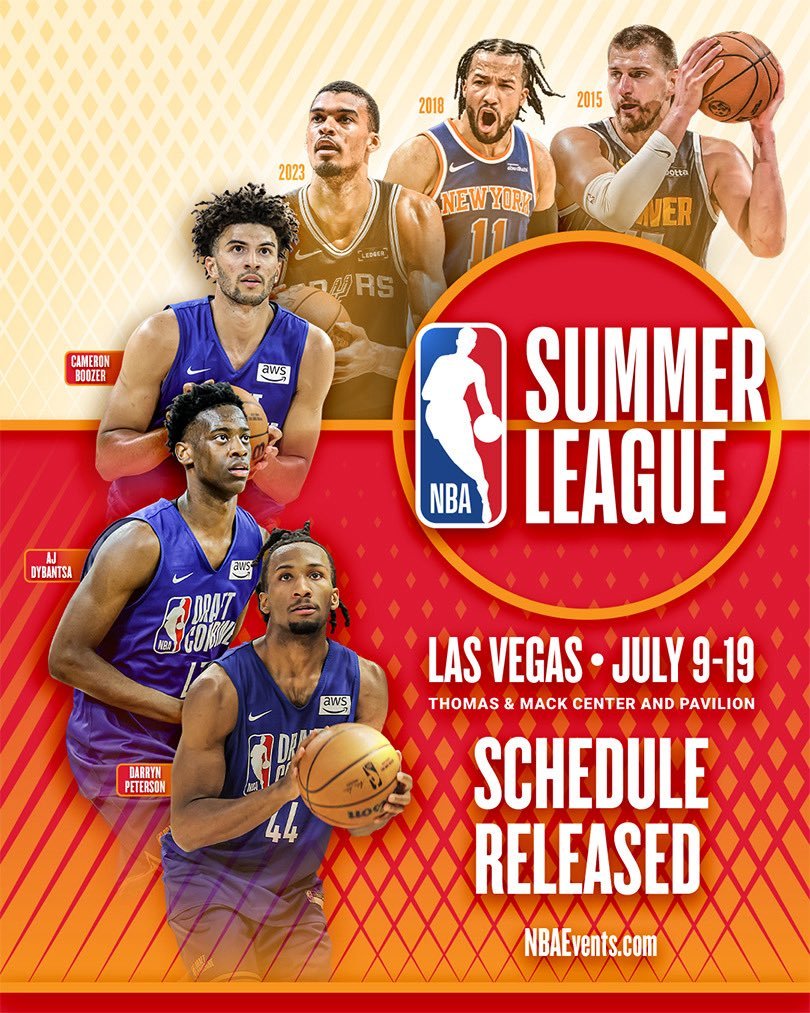 NBA夏联赛程公布7月10日揭幕战安排了奇才vs爵士（状元榜眼）7月11日安排公