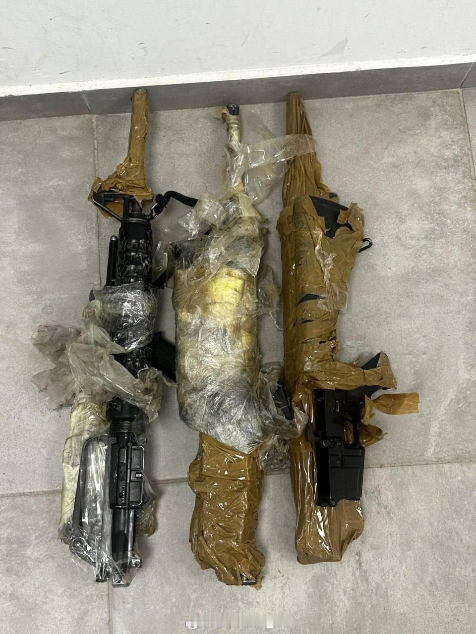 以色列军方宣称新拦截了一批埃及人使用无人机向巴勒斯坦加沙地区运输的步枪，看样子像