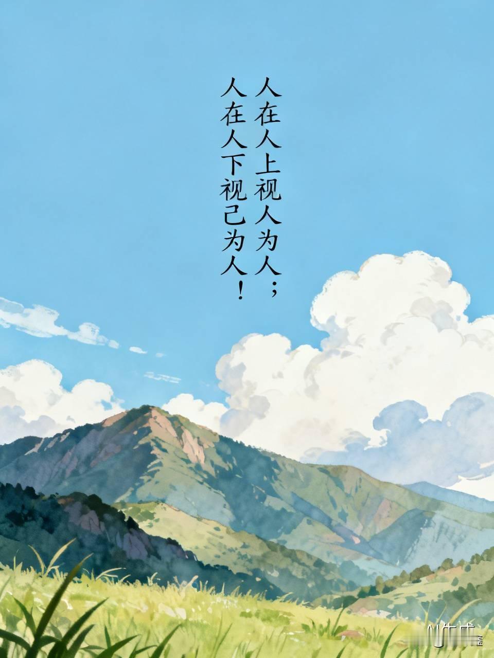 人在人上视人为人；人在人下视己为人！短短十六个字，却道尽了成年人最顶级的修养与清