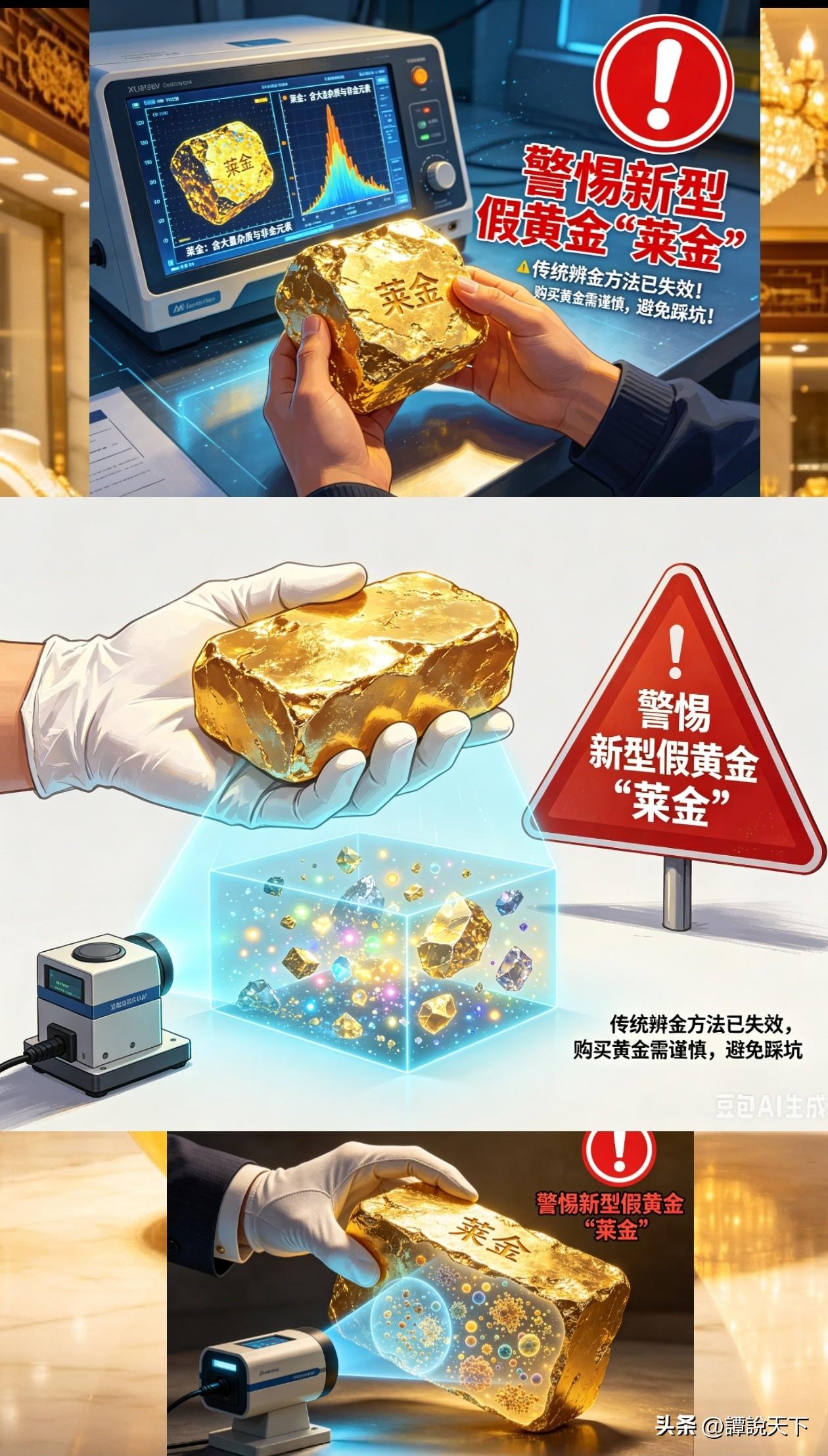 警惕新型假黄金“莱金”！传统辨金方法早已失效，买金别踩坑
 
买黄金最怕买到假货