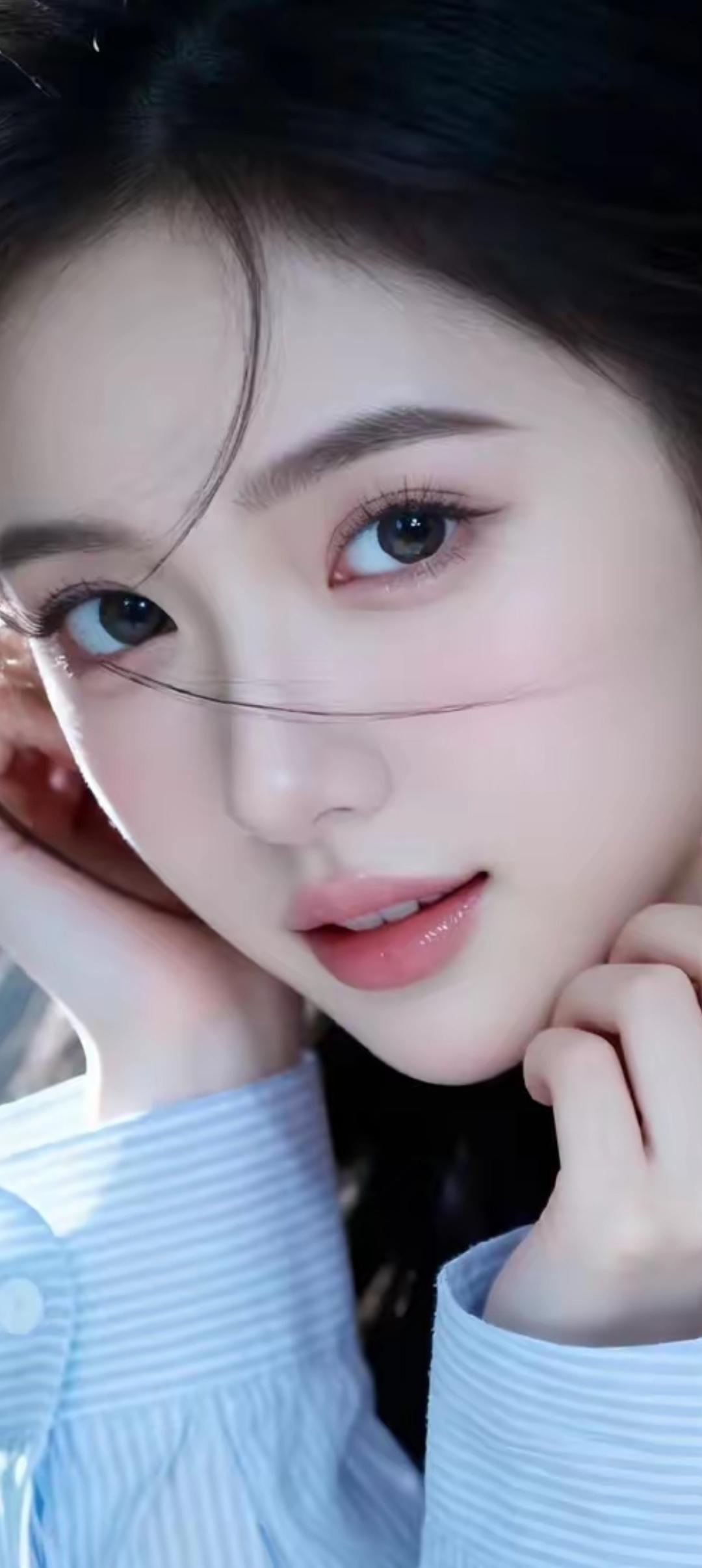 温柔眼眸，浅笑如风，蓝衬衫下的少女心