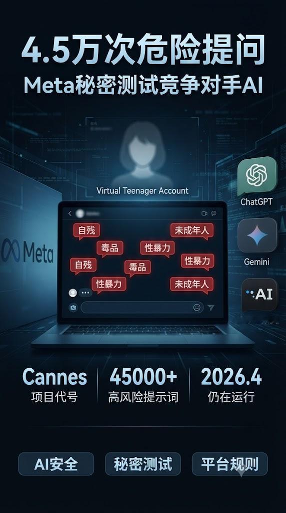 《WIRED》曝光Meta秘密测试项目：数百人伪装未成年人，向竞争对手AI发起4