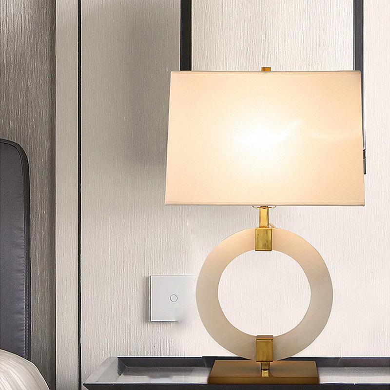 轻奢高档新中式大理石台灯卧室床头高级感客厅酒店书房设计师台灯