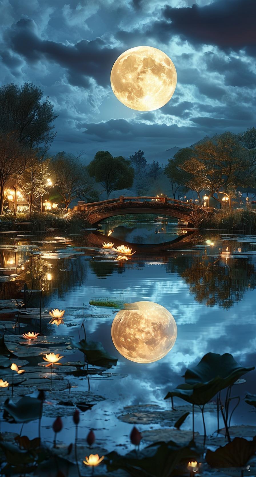 上联：月照荷塘静
下联：星映莲舟寂
横批：清辉皎洁