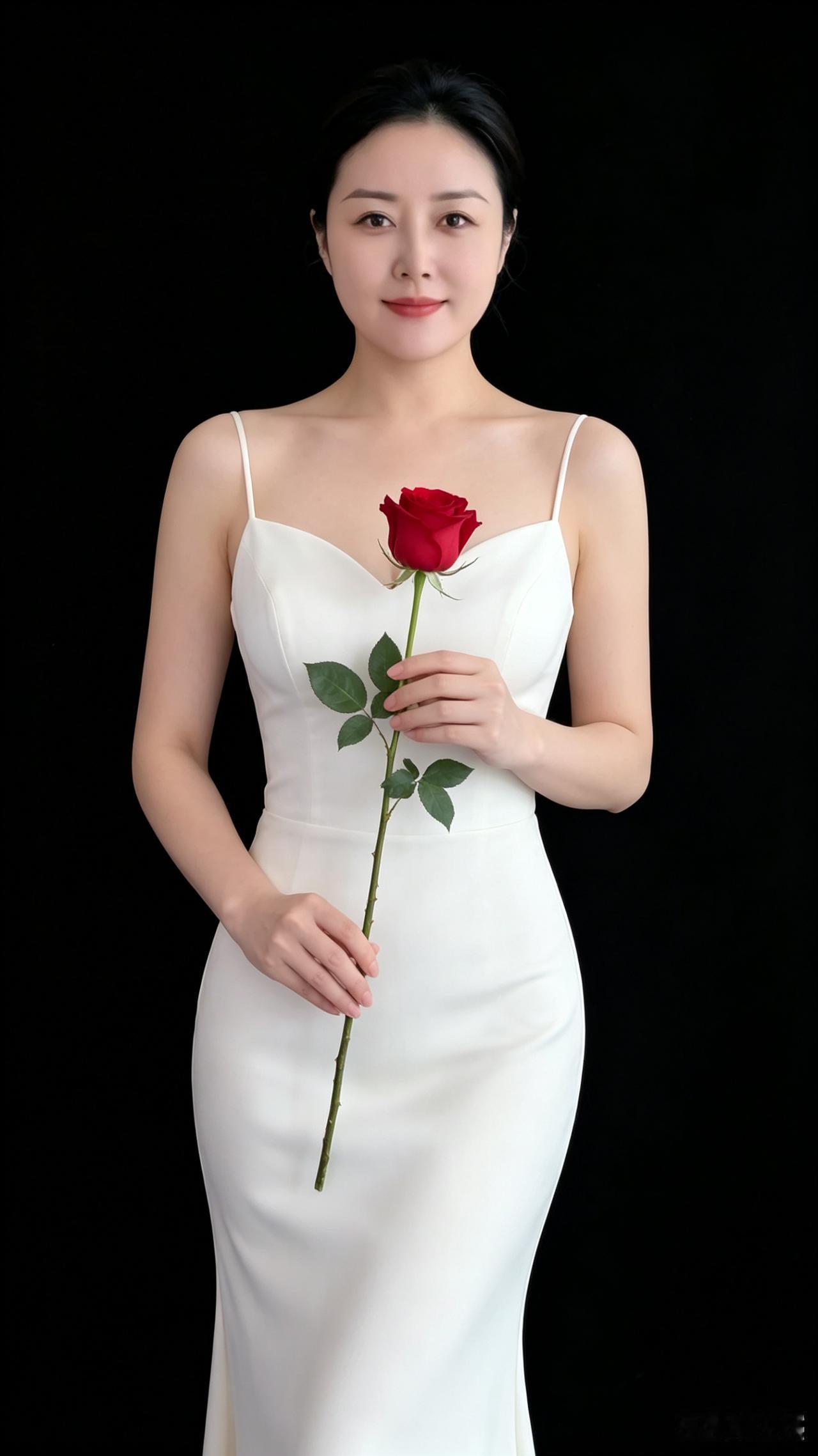 白裙佳人
 
一袭白裙雅致妆，蕾丝镂玉衬容光。
纤腰婉转身姿俏，素袂轻垂绒羽扬。