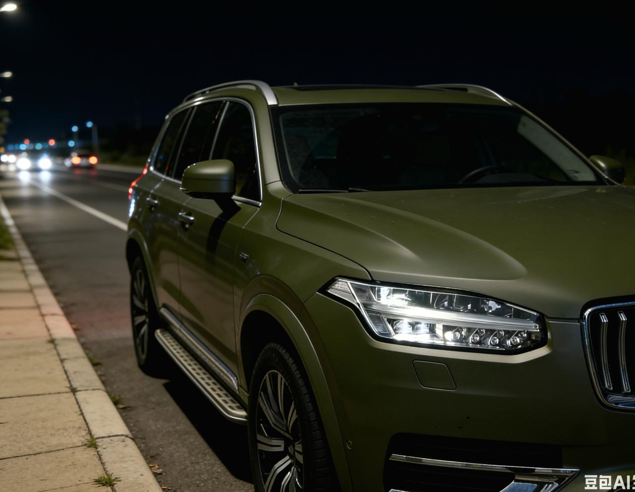 这是一位女性朋友的军绿色沃尔沃xc90我经过她本人的授权，然后做了转发，因为这台
