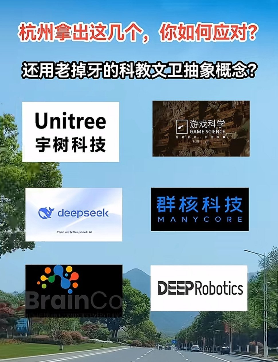 杭州太牛逼了！科技行业的“杭州六小龙”公司：宇树科技、深度求索（deepseek