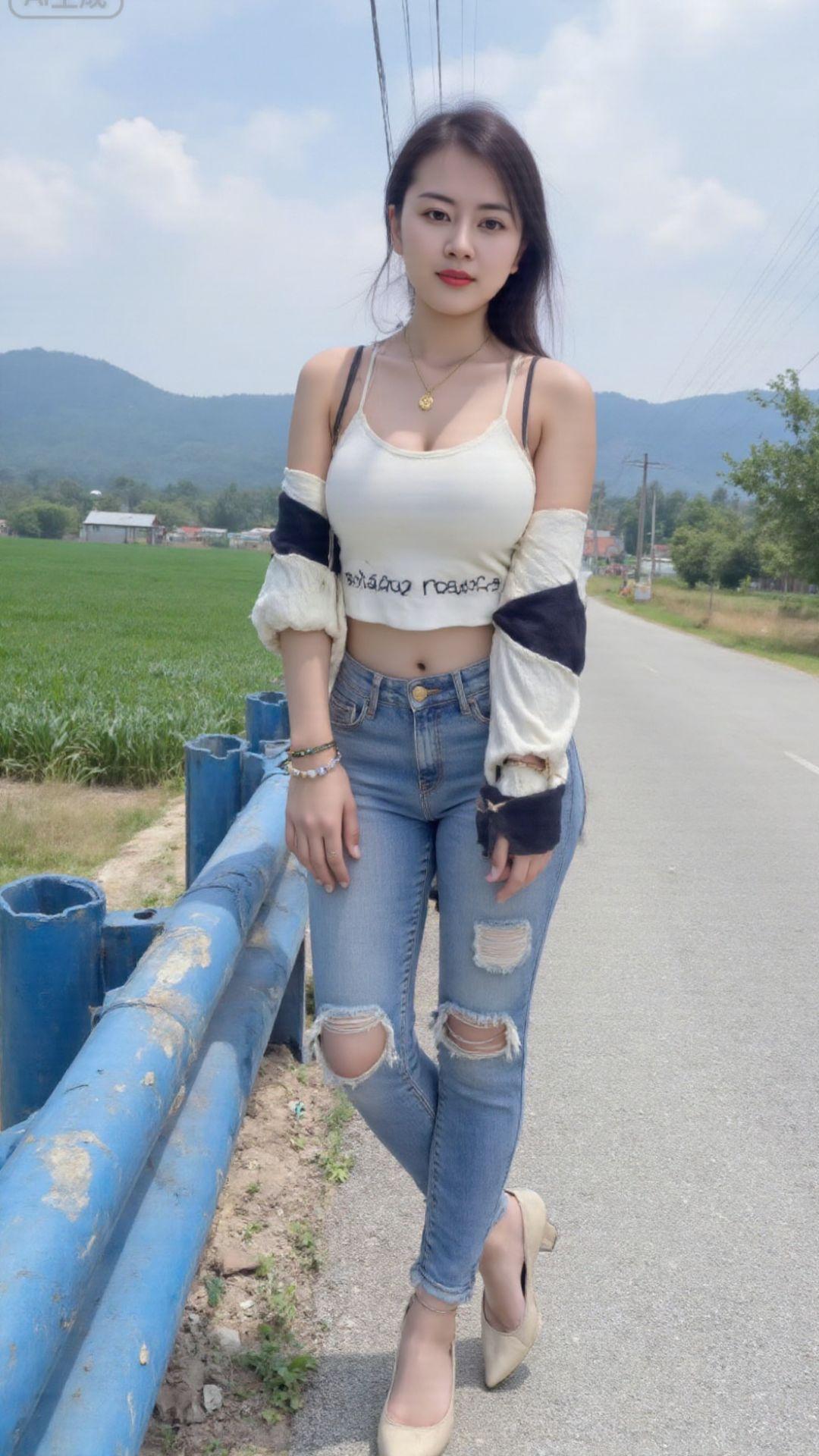 牛仔裤穿搭 好身材好气质 80后老阿姨