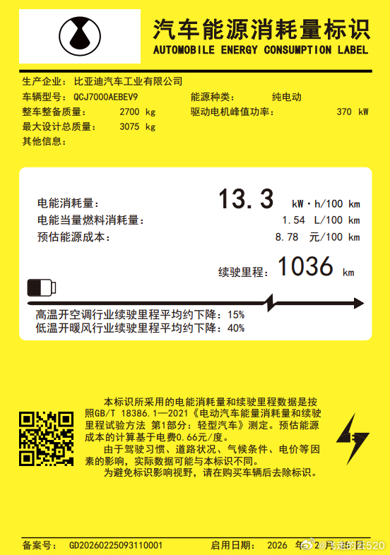 恭喜腾势Z9GT，不仅仅纯电续航超1000公里，而且能耗非常优秀勇夺电车效率榜 