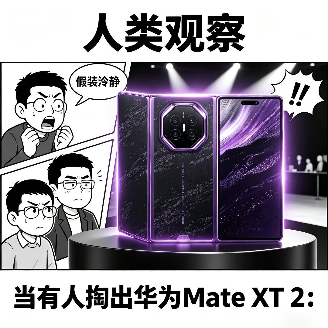 彻底火出圈！展翼三折叠收获大量关注，各大平台满是 Mate XT2新机晒单。华为