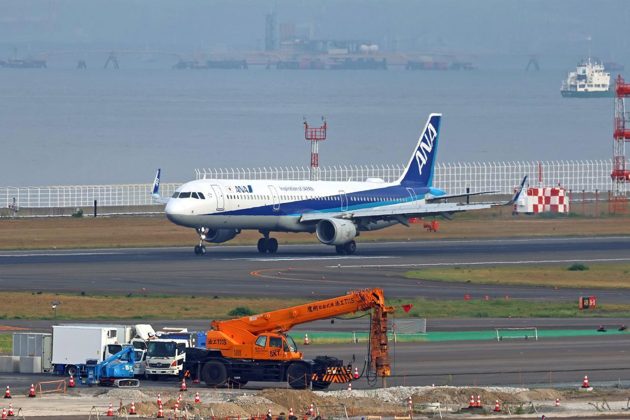 9月1日，全日空一架空客A321在日本中部国际机场进行飞行训练。
