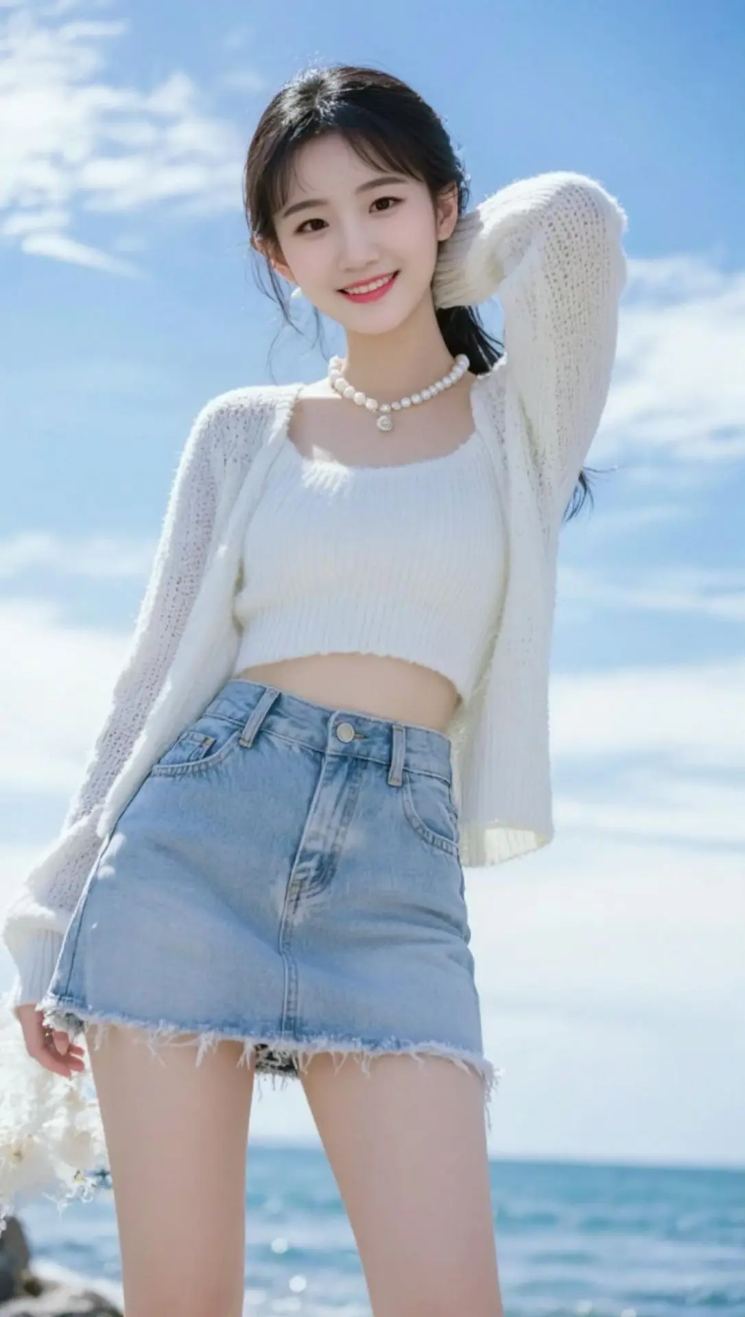 AI海滨清新照 ai创作