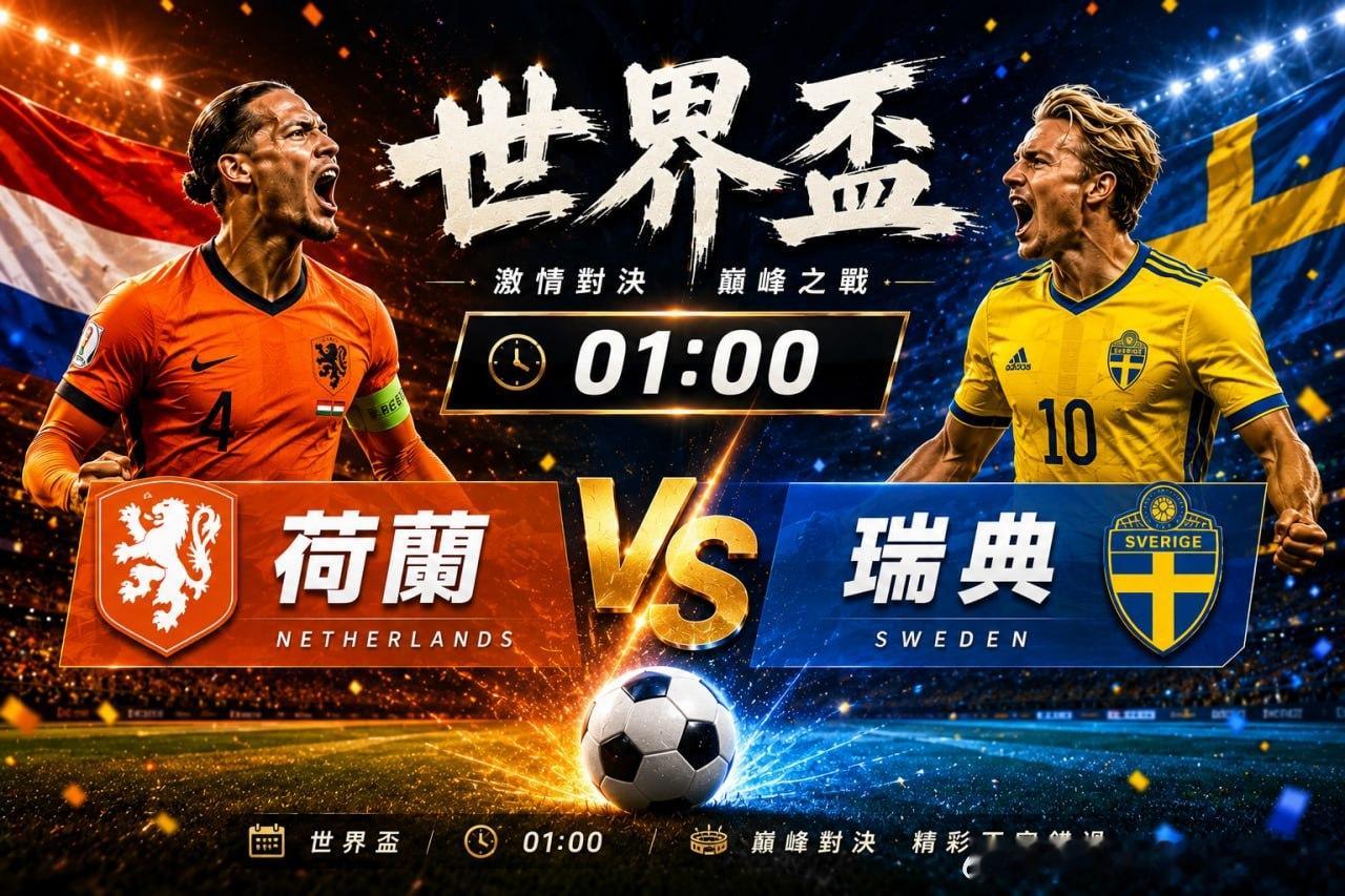 🏆世界杯焦点战！01:002026美加墨世界杯 🇳🇱荷兰vs瑞典 🇸🇪