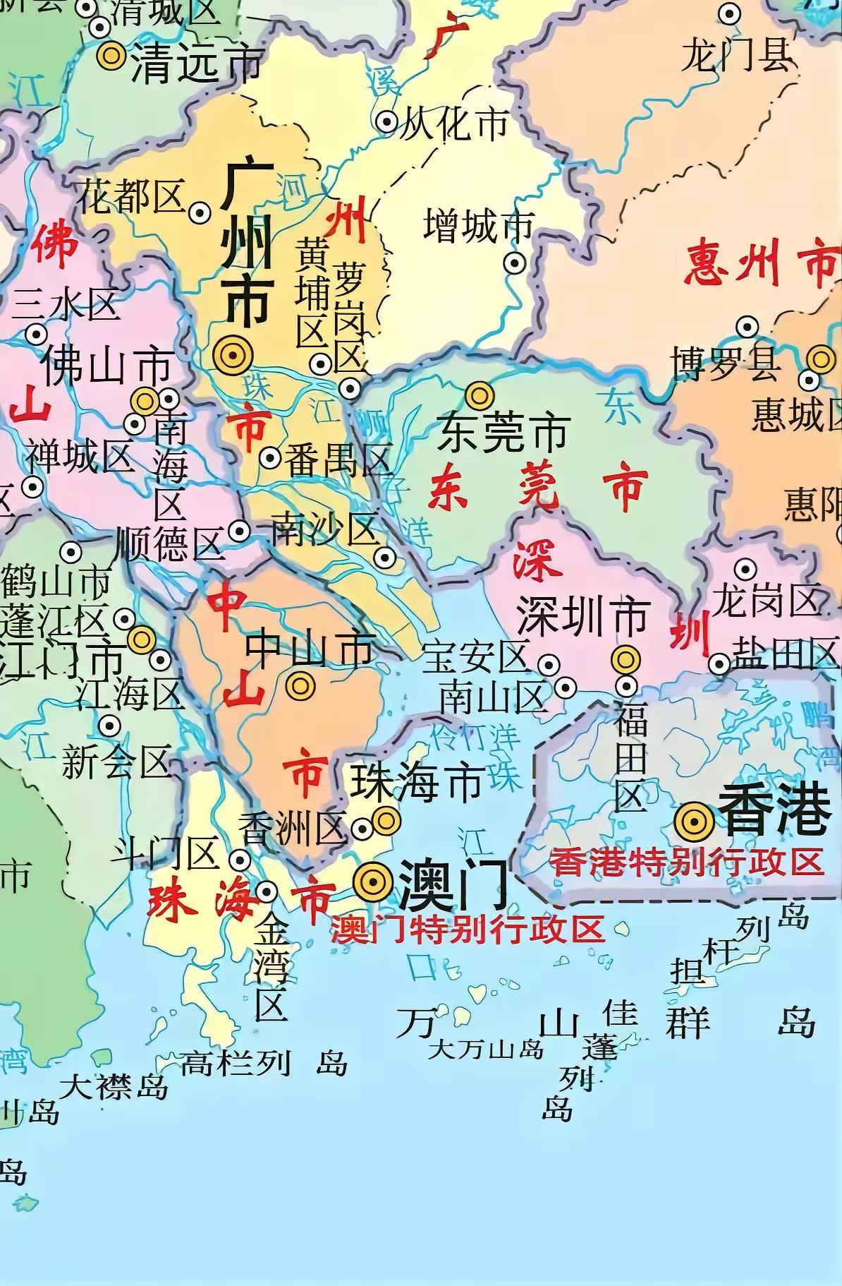广东各市区分布图，带你领略岭南风情！