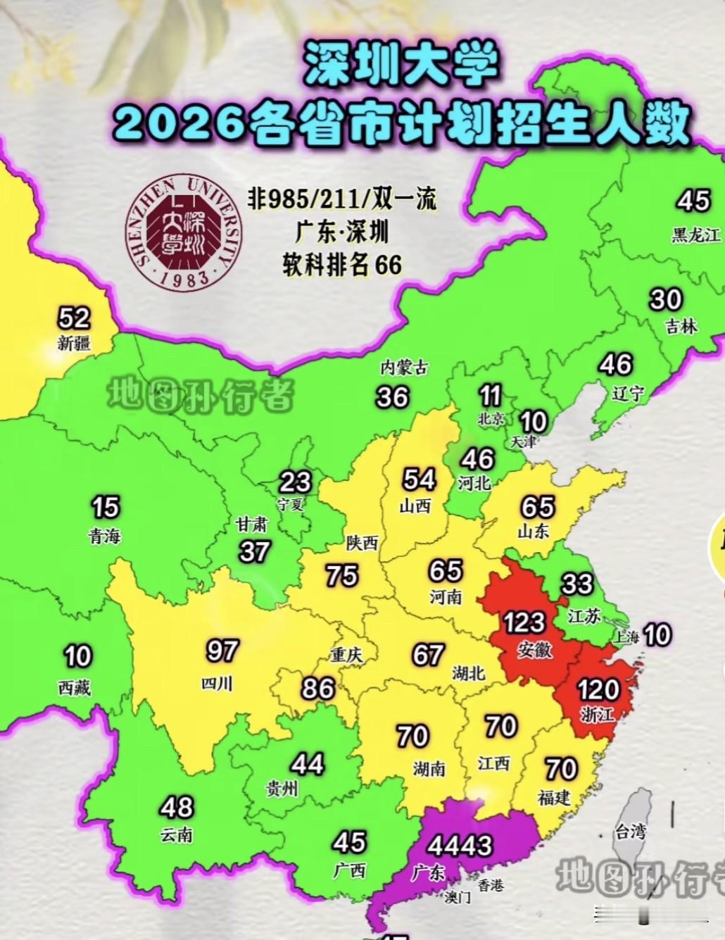 深圳大学你这到底怎么了，这么不给湖南江西湖北广西的面？这几个招生的人数咋这么少呢