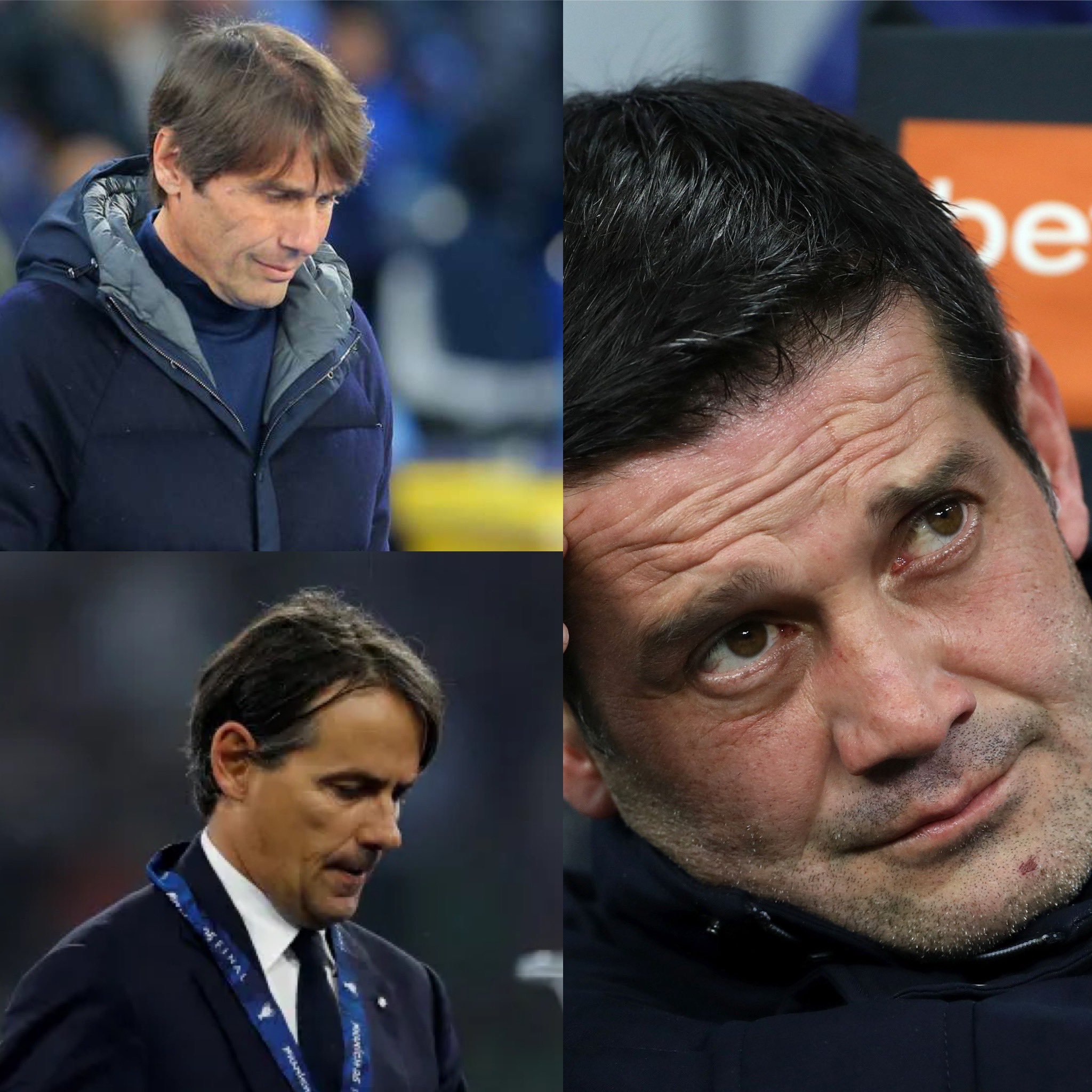 国际米兰赢得意甲冠军的赛季：2021年：小组赛出局（孔蒂执教）2024年：小组赛