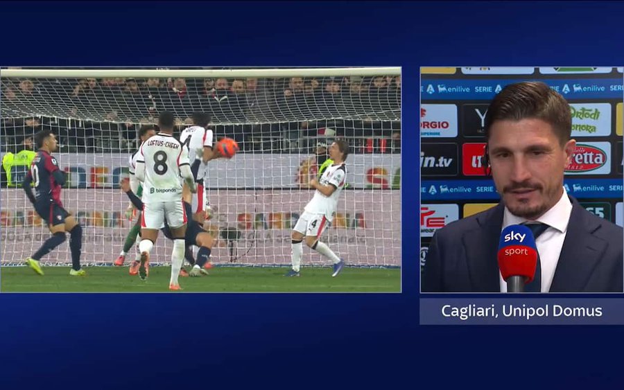 【皮萨卡内否认疑似点球】克勒奇索伊倒钩造成里奇疑似手球，皮萨卡内表示——“上周我