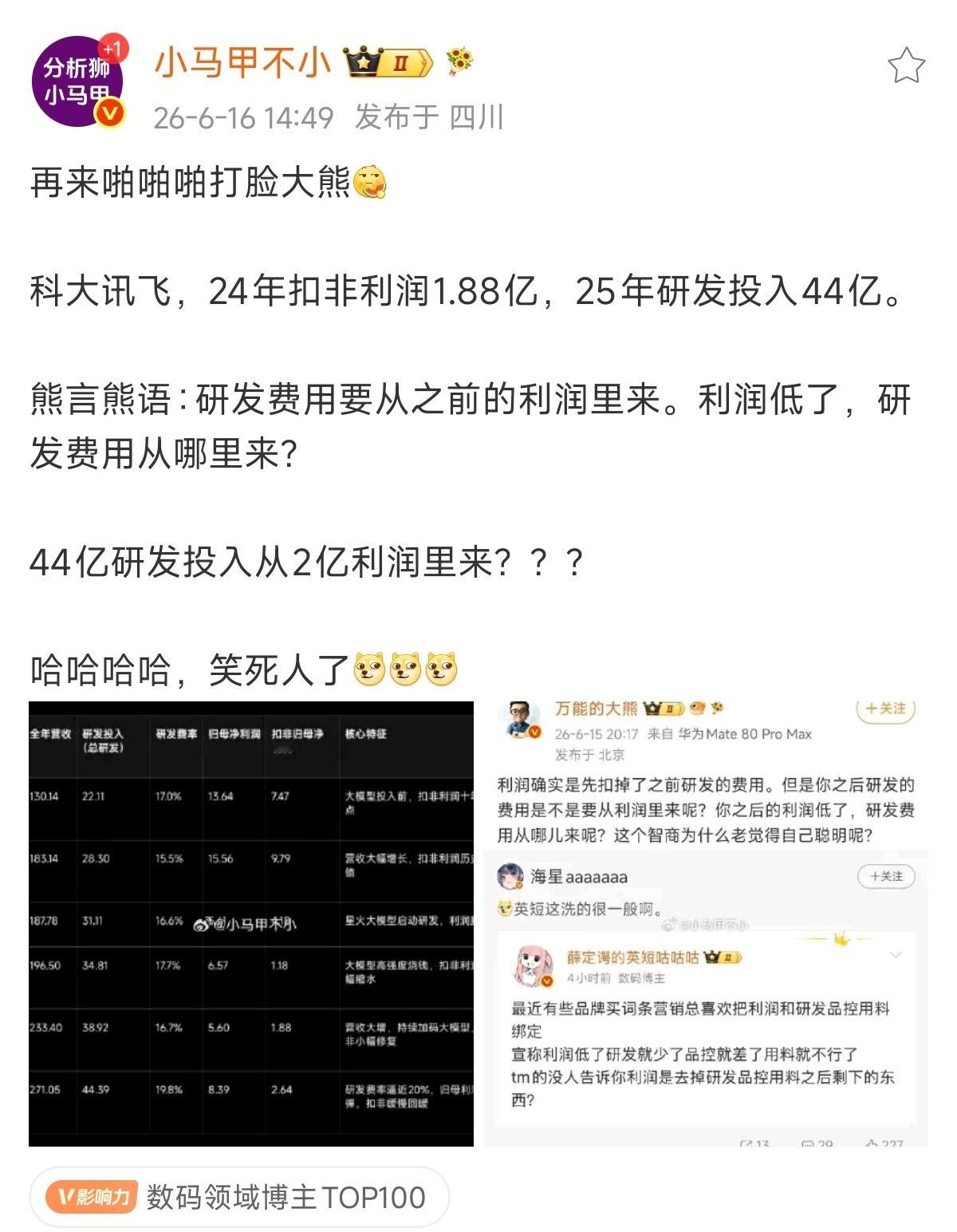 熊二暴露财务认知惨遭群嘲熊二粉丝拼死护主怒怼：你自己先补补吧当事人淡定展示：xx
