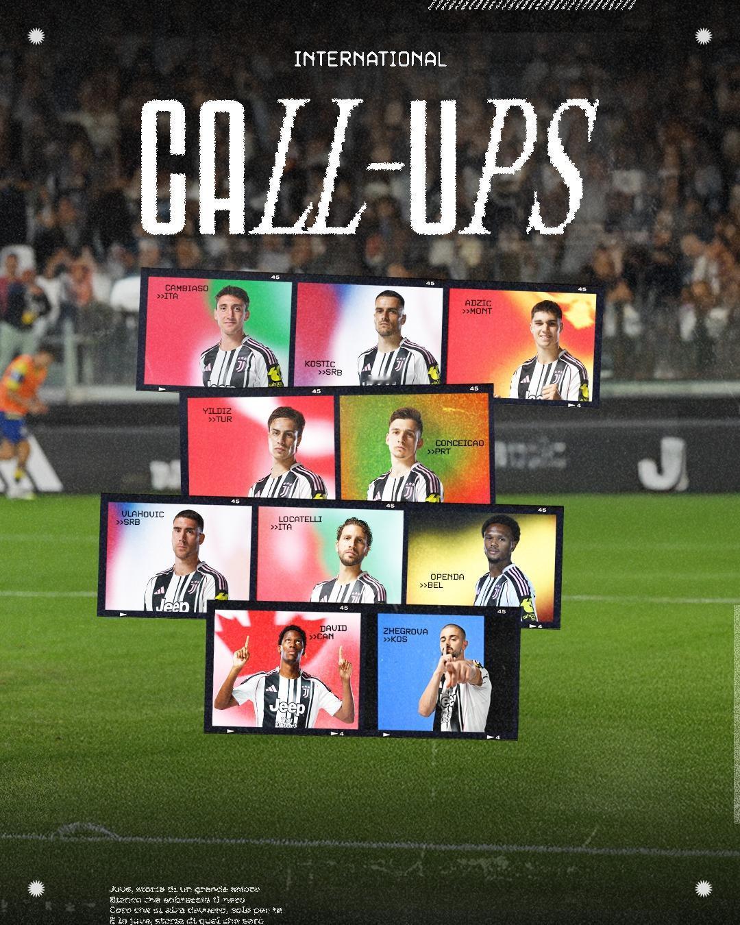 这次人少！国家队比赛日，尤文图斯10名球员被征召

希望留在队里的球员们，充分利
