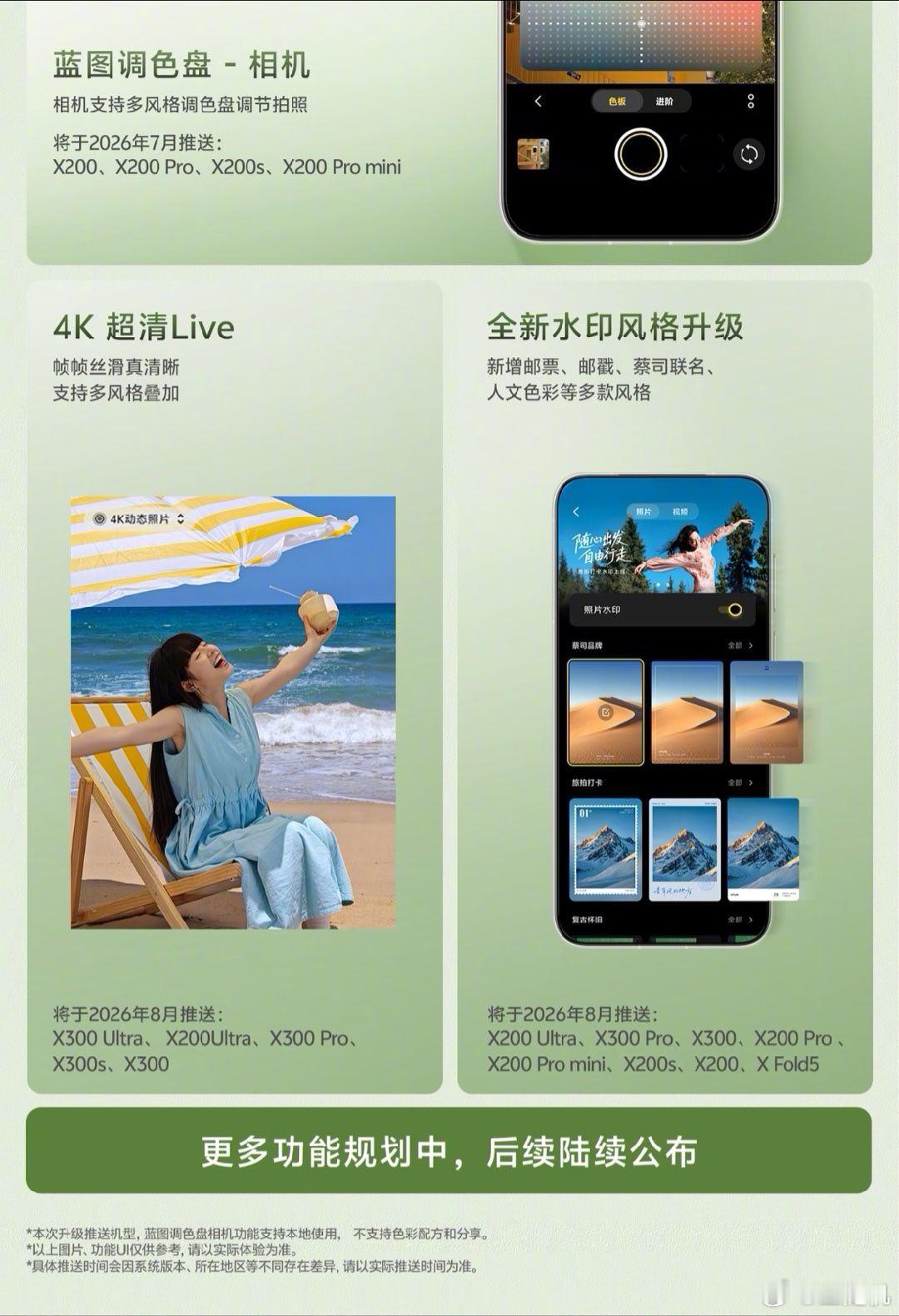vivo X 系列手机影像功能升级计划公布：将陆续推送蓝图调色盘、4K 超清 L