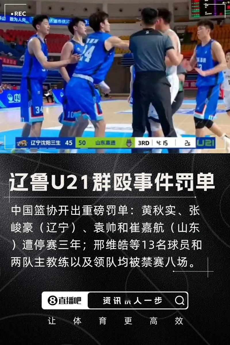 中国篮球出现最严厉处罚，辽迷拿杨瀚森避罪，过度情绪化迟早倒霉

辽鲁各二将被禁赛