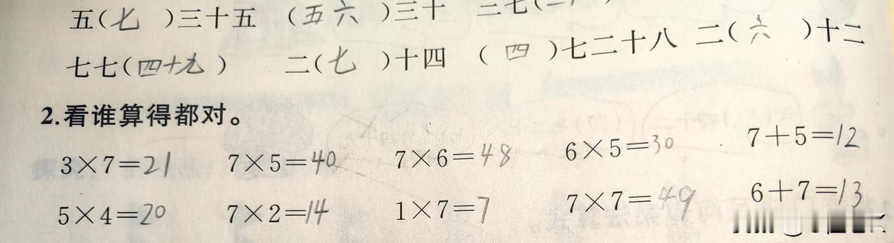 你家有这样的孩子吗
刚背完乘法口诀
做题还做错
而且同一句口诀
前面的做对后面的