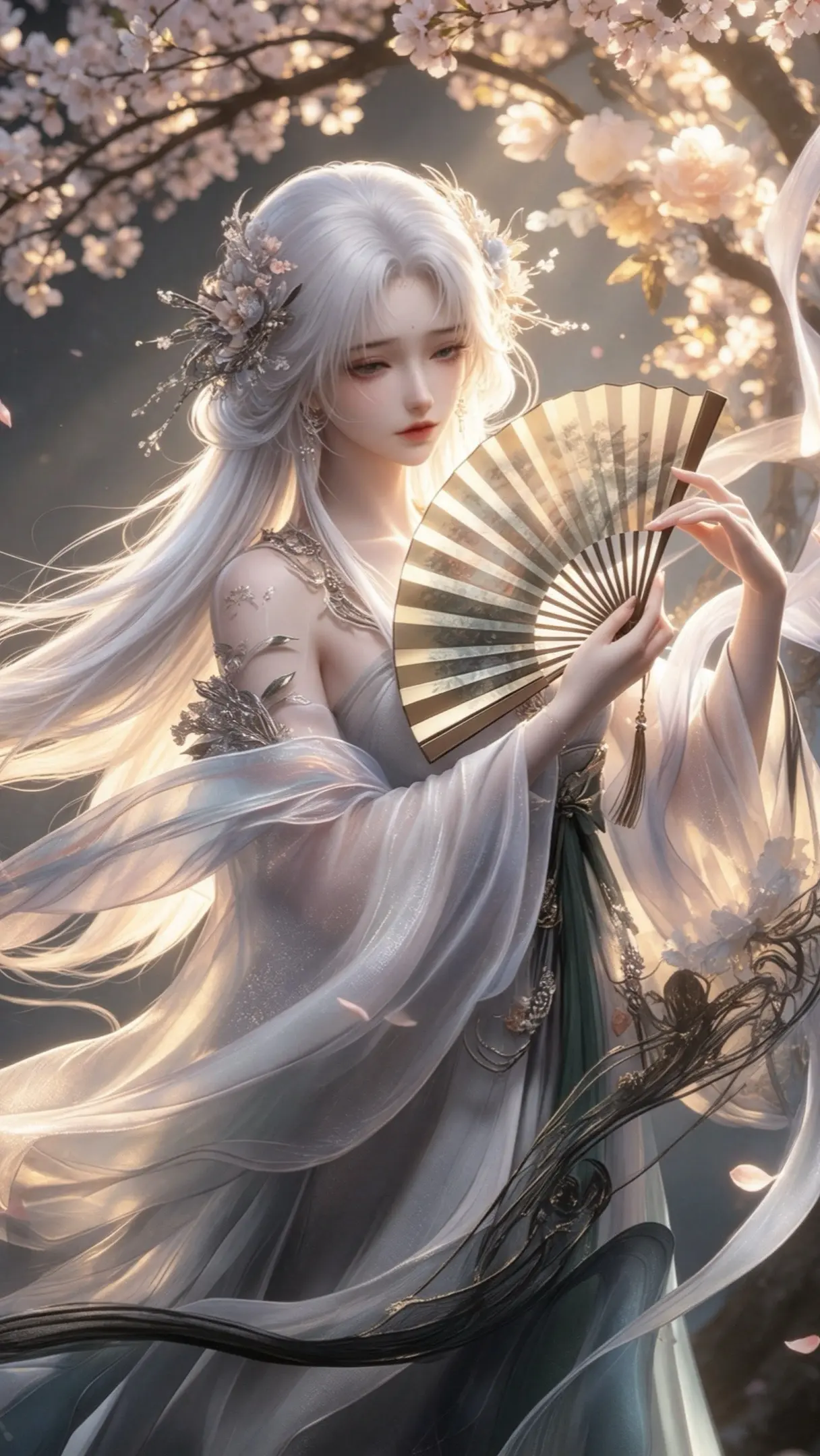 AI古风银发美人写真组 ai创作