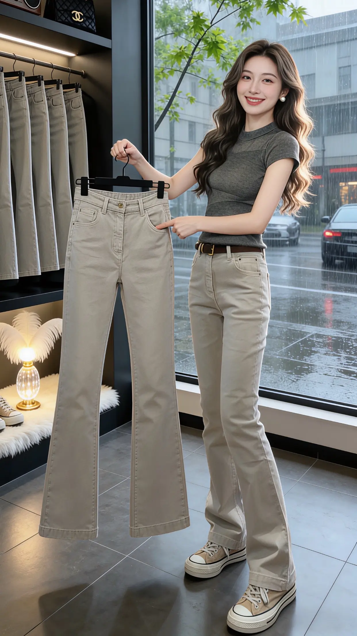 穿出自己的风格 薄款直筒牛仔裤推荐 微喇裤 显瘦穿搭 早春搭配