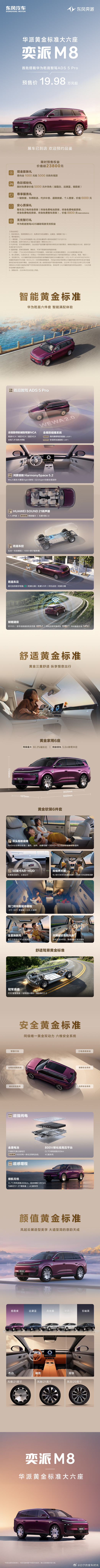 东风奕派M8开启预售！预售价19.98万起！大六座SUV进入黄金时代东风奕派M8