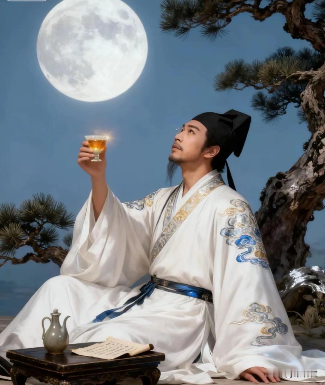 李白斗酒诗百篇，
长安市上酒家眠。
天子呼来不上船，
自称臣是酒中仙