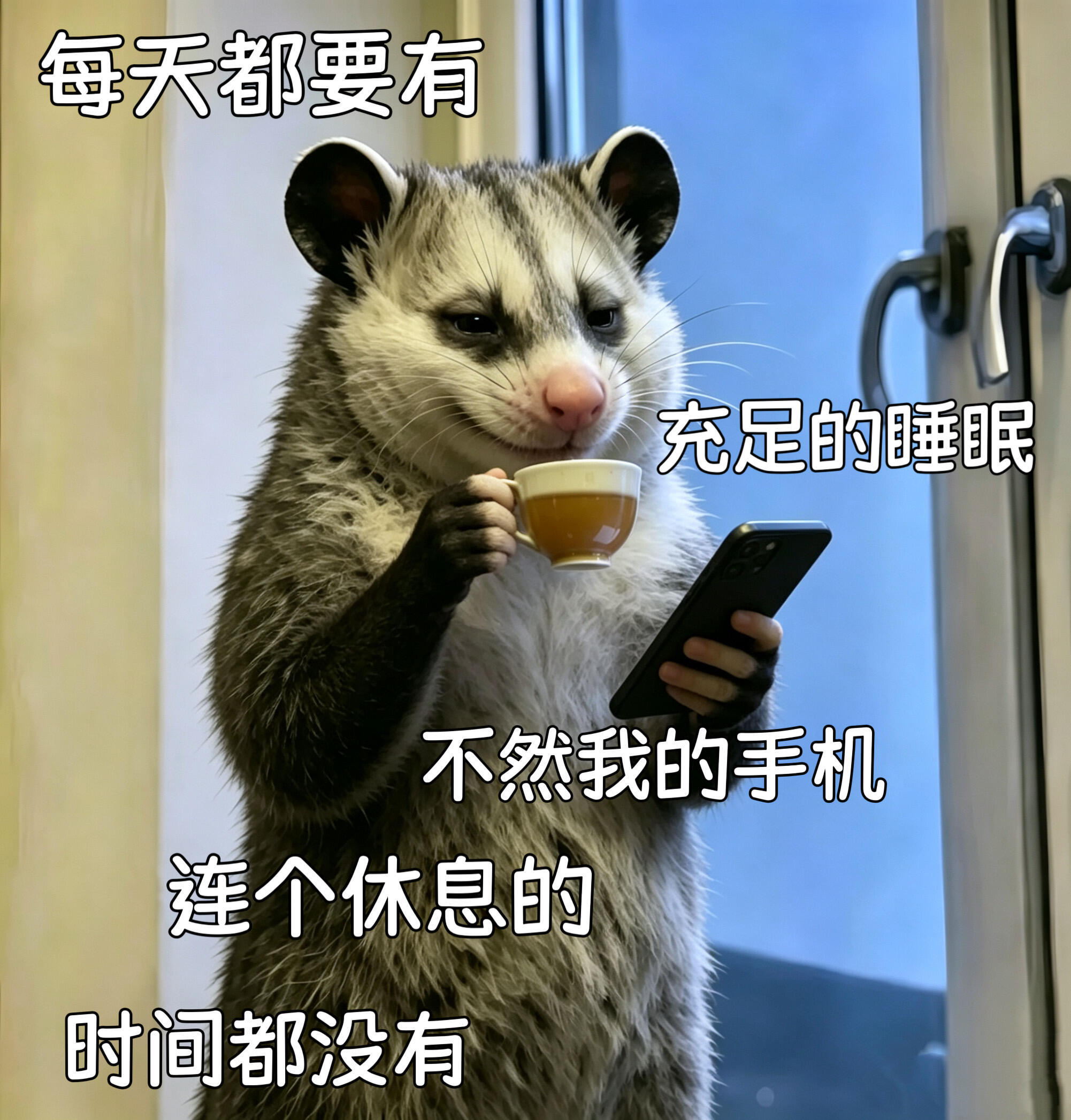不如跟着负鼠一起发疯表情包