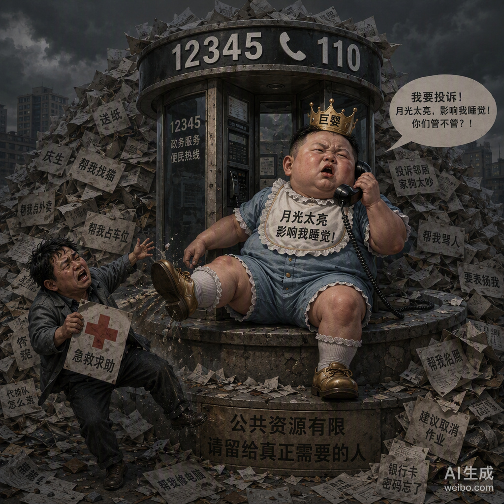 投诉月光太亮、要求警察送卫生纸，这些荒诞诉求正让12345和110热线变成少数人