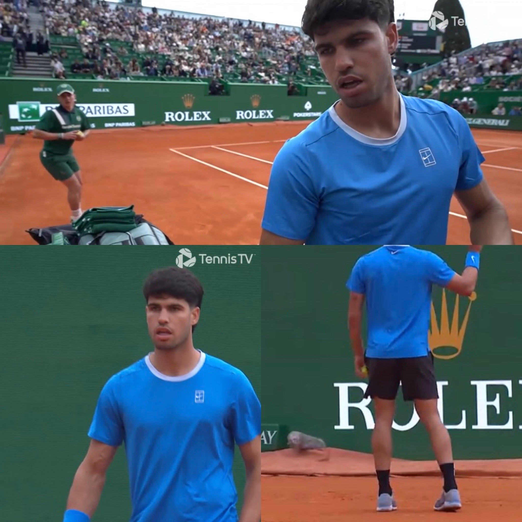 网坛风云 阿尔卡拉斯vs巴埃兹开始了，不过……耐克给阿卡的这个红土赛季衣服也太…