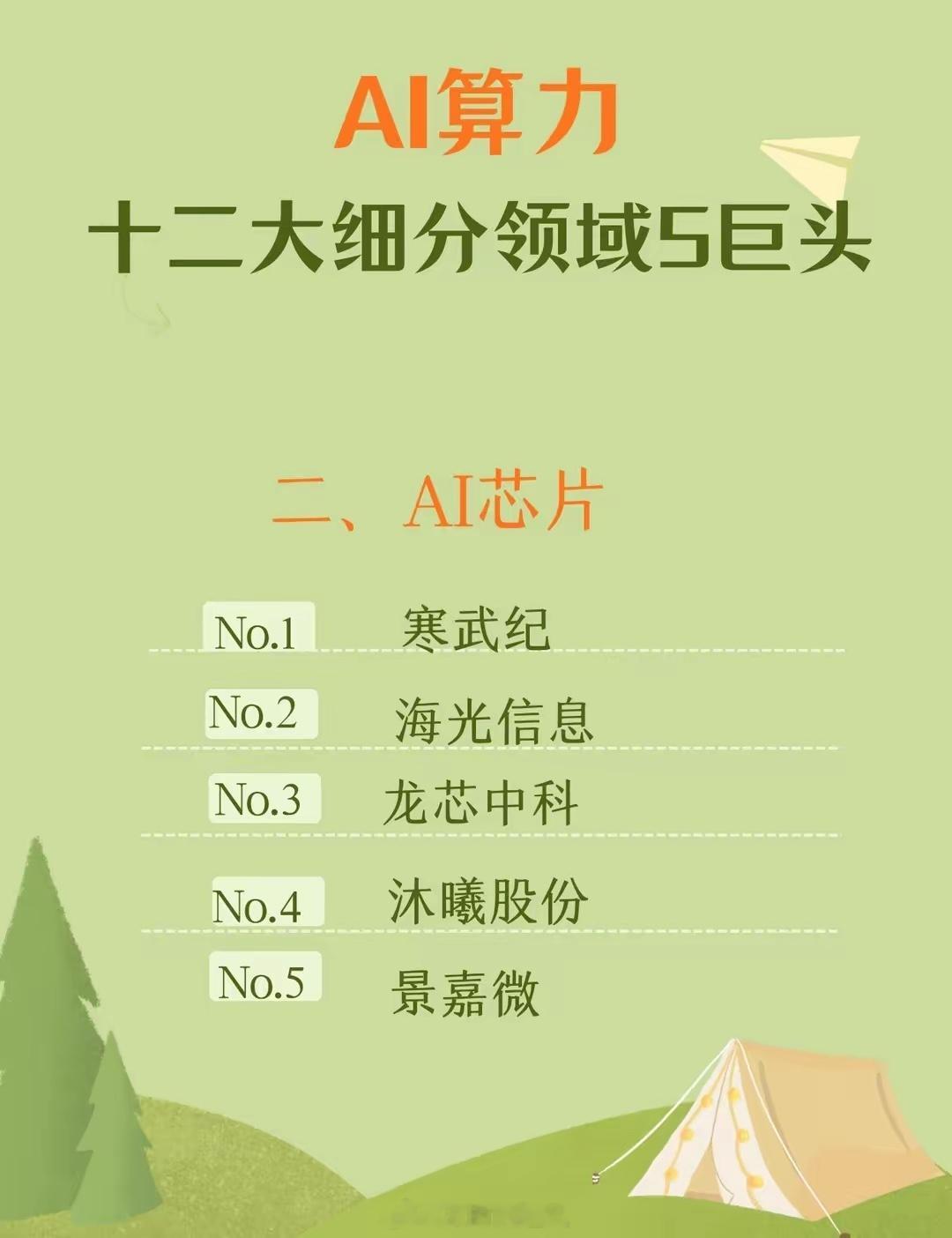 AI算力十二大细分领域5巨头一、光模块No.1中际旭创No.2新易盛No.3天孚