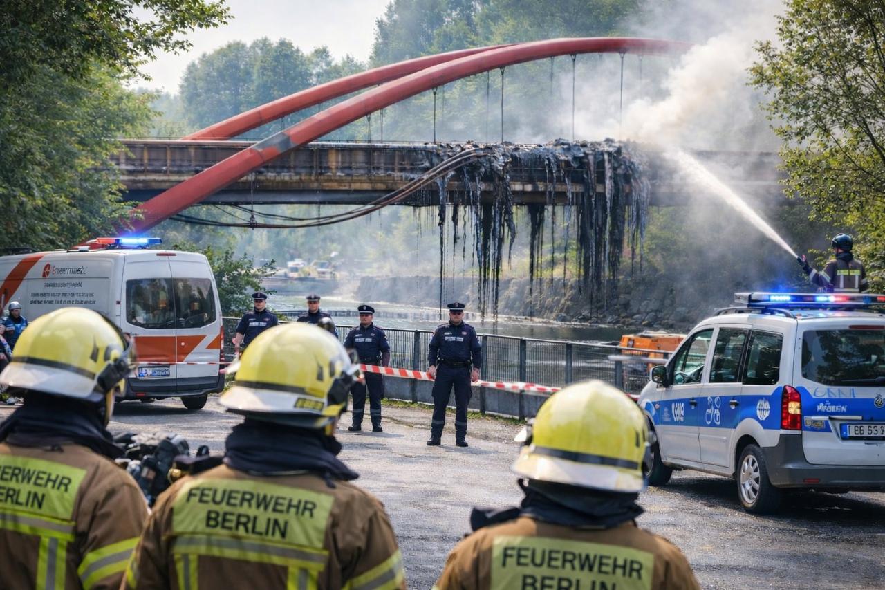 1月3日凌晨，柏林西南部施特格利茨—采伦多夫区一座电缆桥突然起火，导致连接利希特