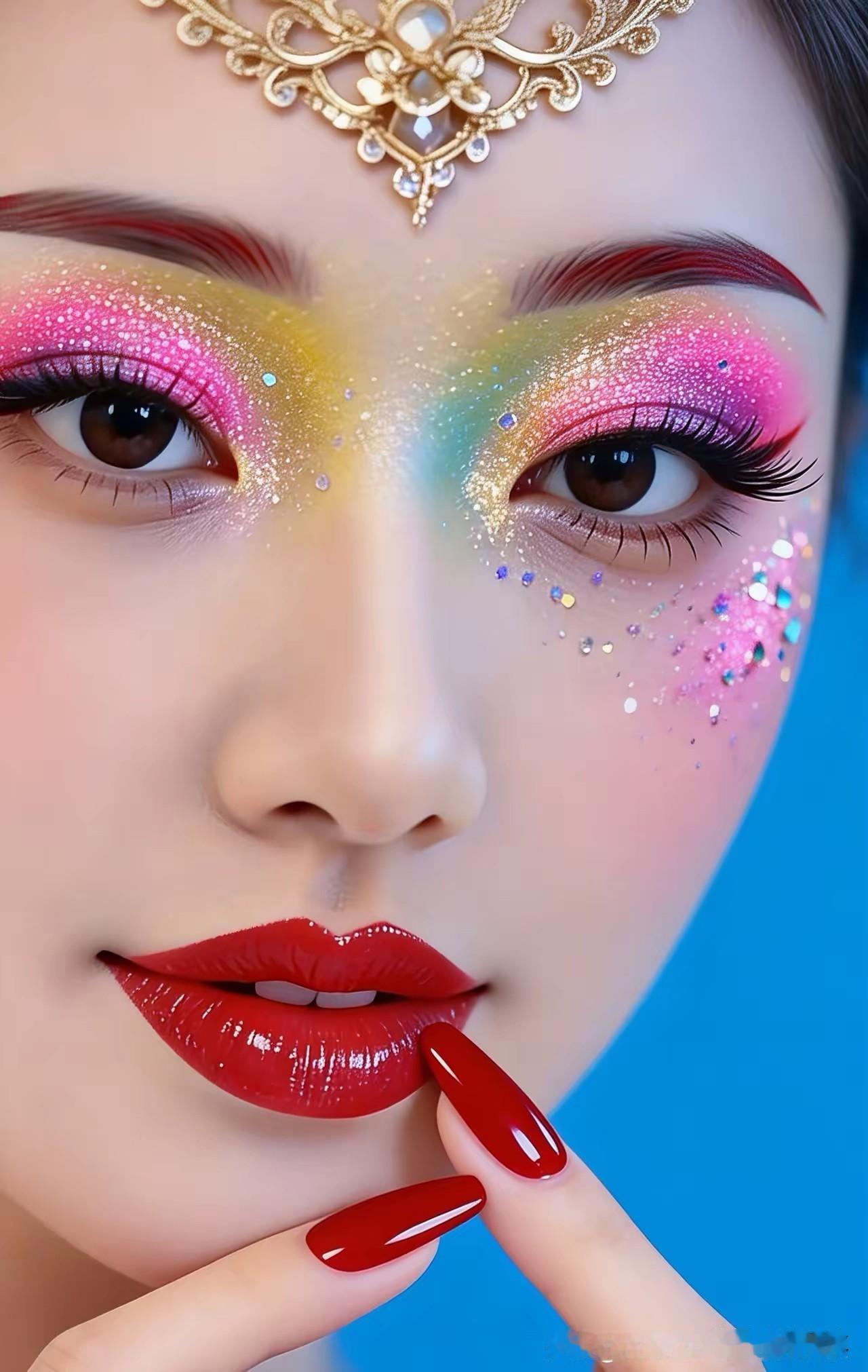 上联：一抹烟霞妆凤目
下联：两颗明眸硬繁星